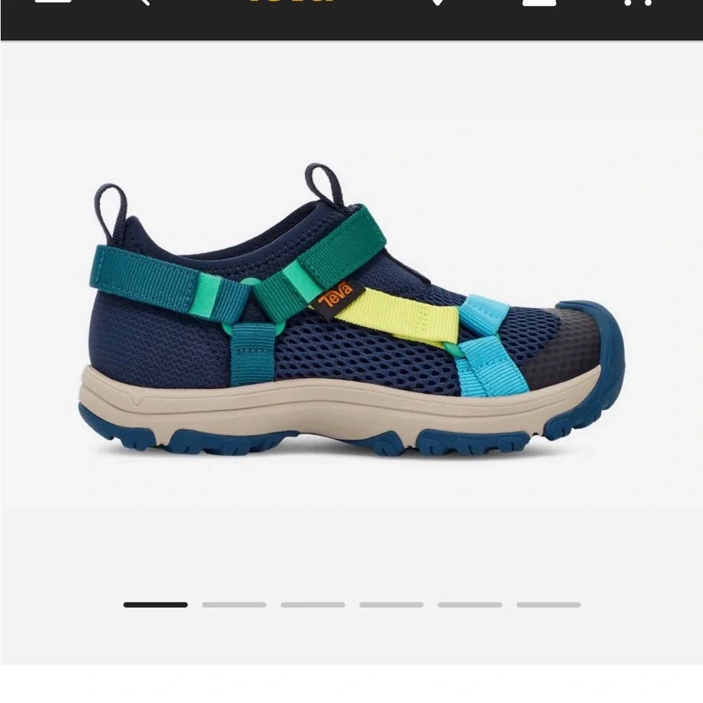 Teva Kids Navy Blue Teal Aqua Yellow Water Shoes